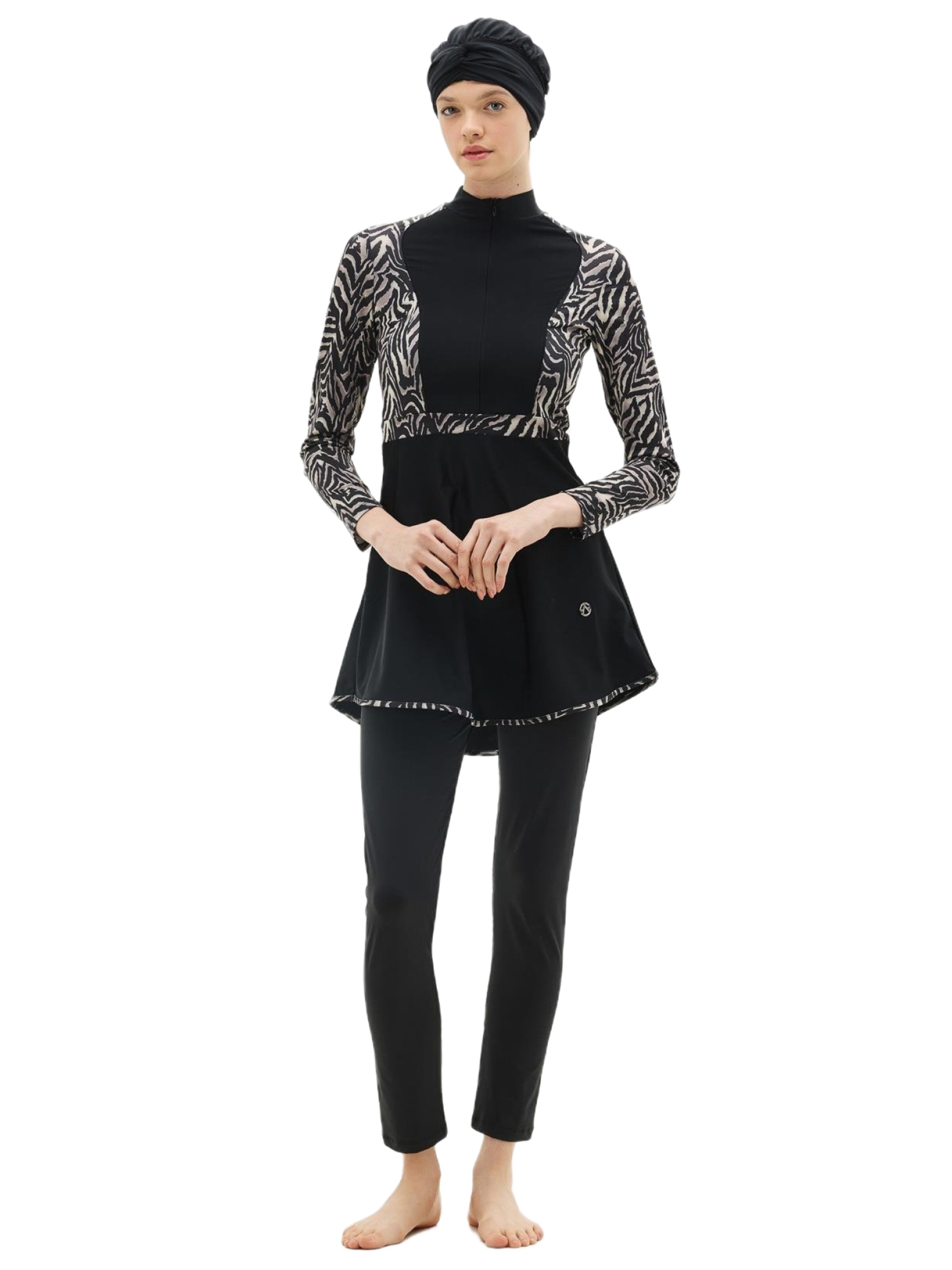 C&City Badpakjurk in Zwart: voorkant