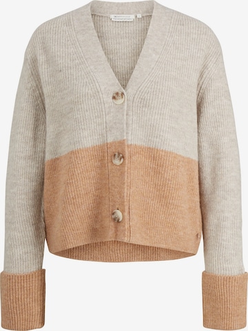 TOM TAILOR DENIM Knit Cardigan in Beige: front