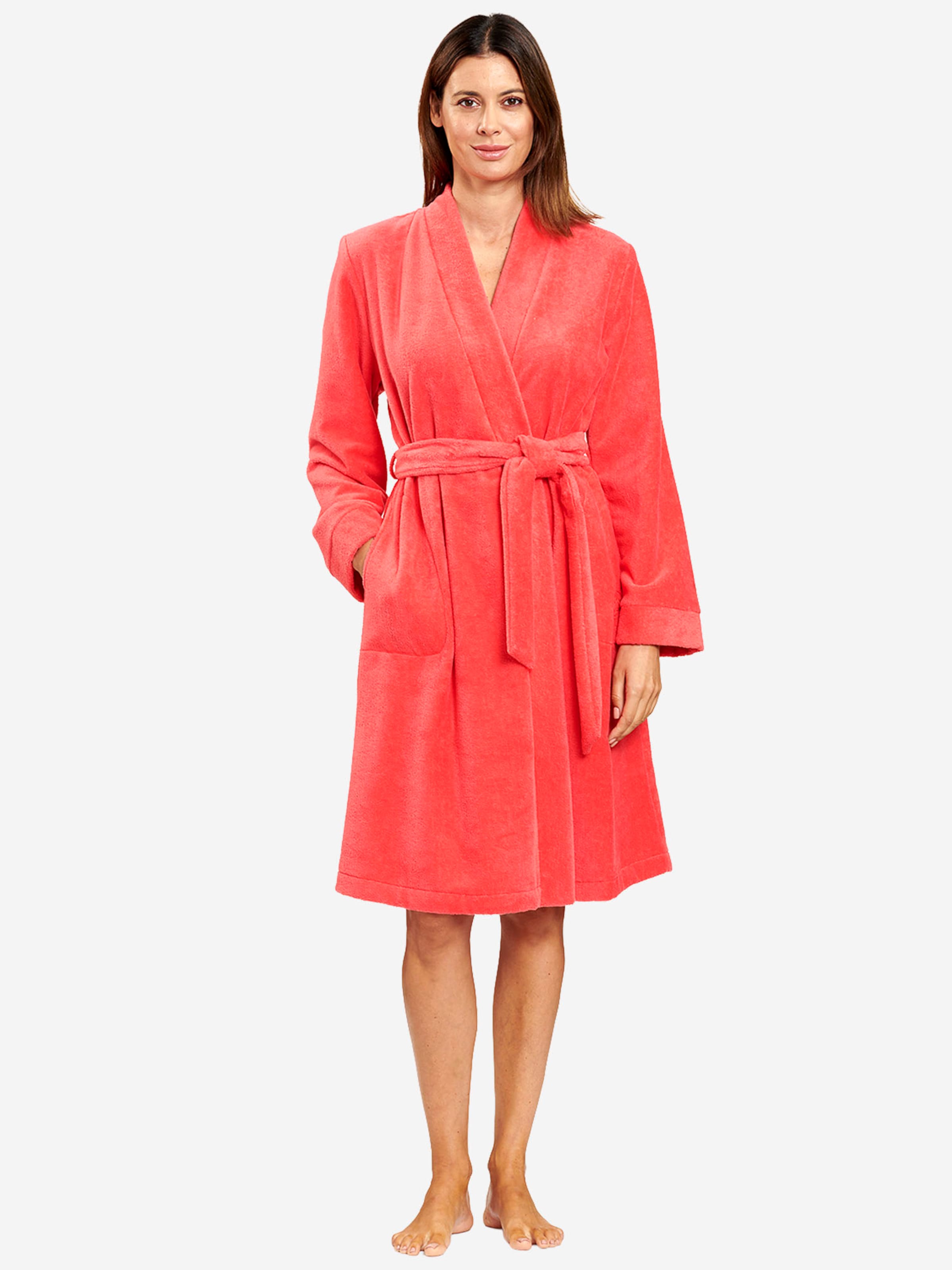 FÉRAUD PARIS Short Bathrobe ' Spa ' in Red: front