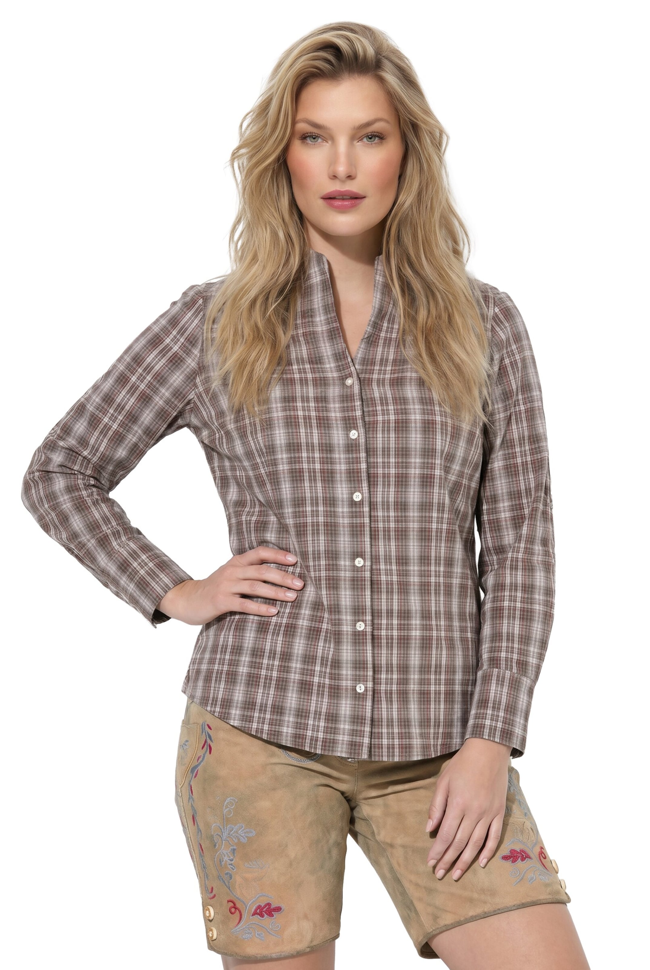 Ulla Popken Blouse in Bruin: voorkant