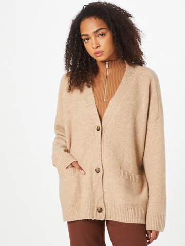 Monki Knit Cardigan in Brown: front