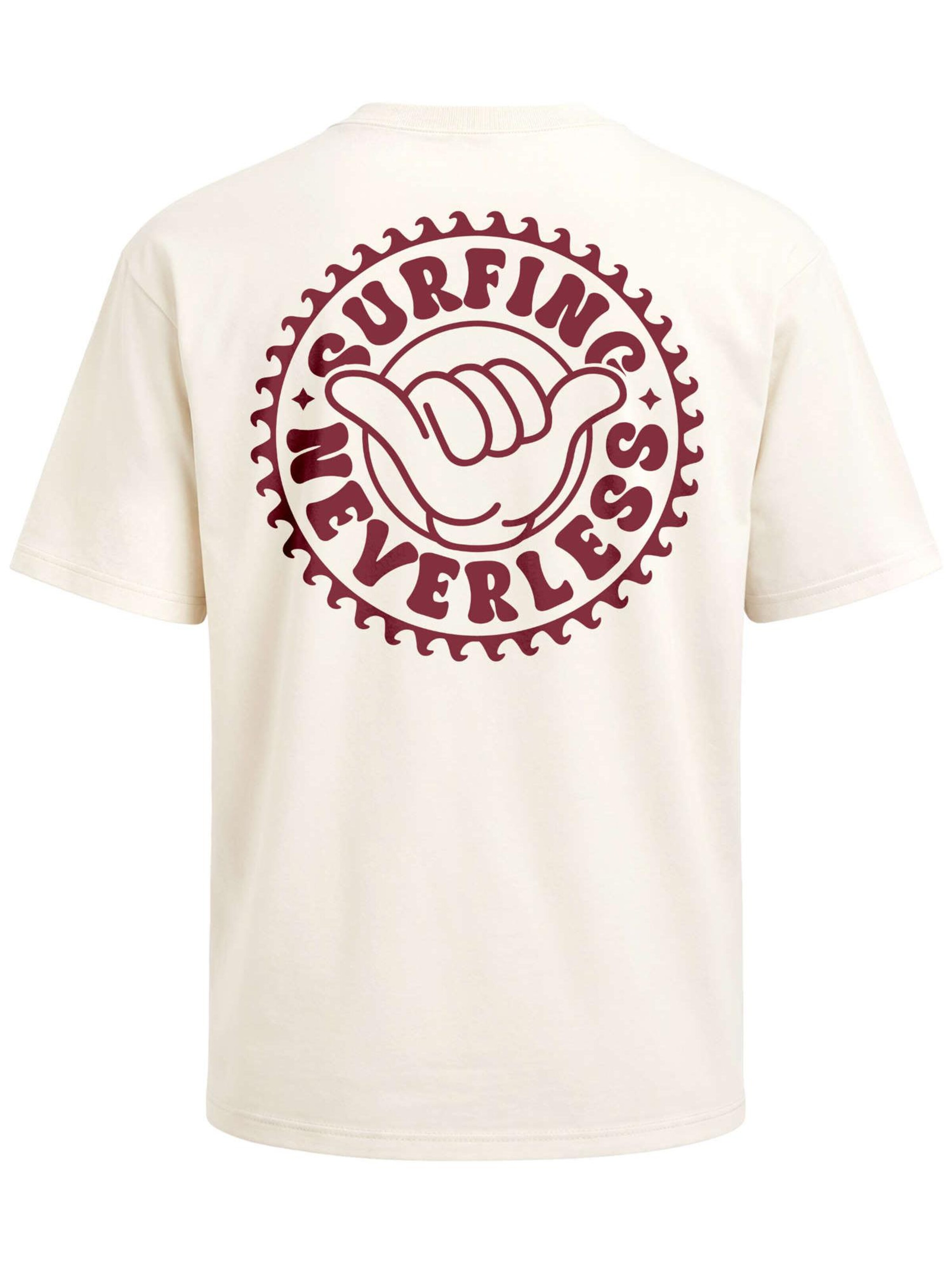 Neverless Shirt 'Surfing'‌‌‌‌‌‌‌ in Beige: Vorderseite