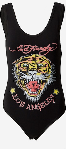 Ed Hardy Skjortebody 'LA Tiger Roar' i svart: forside