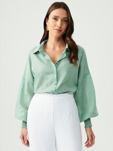 BWLDR Bluse 'Elizabeth' in Grün: Vorderseite