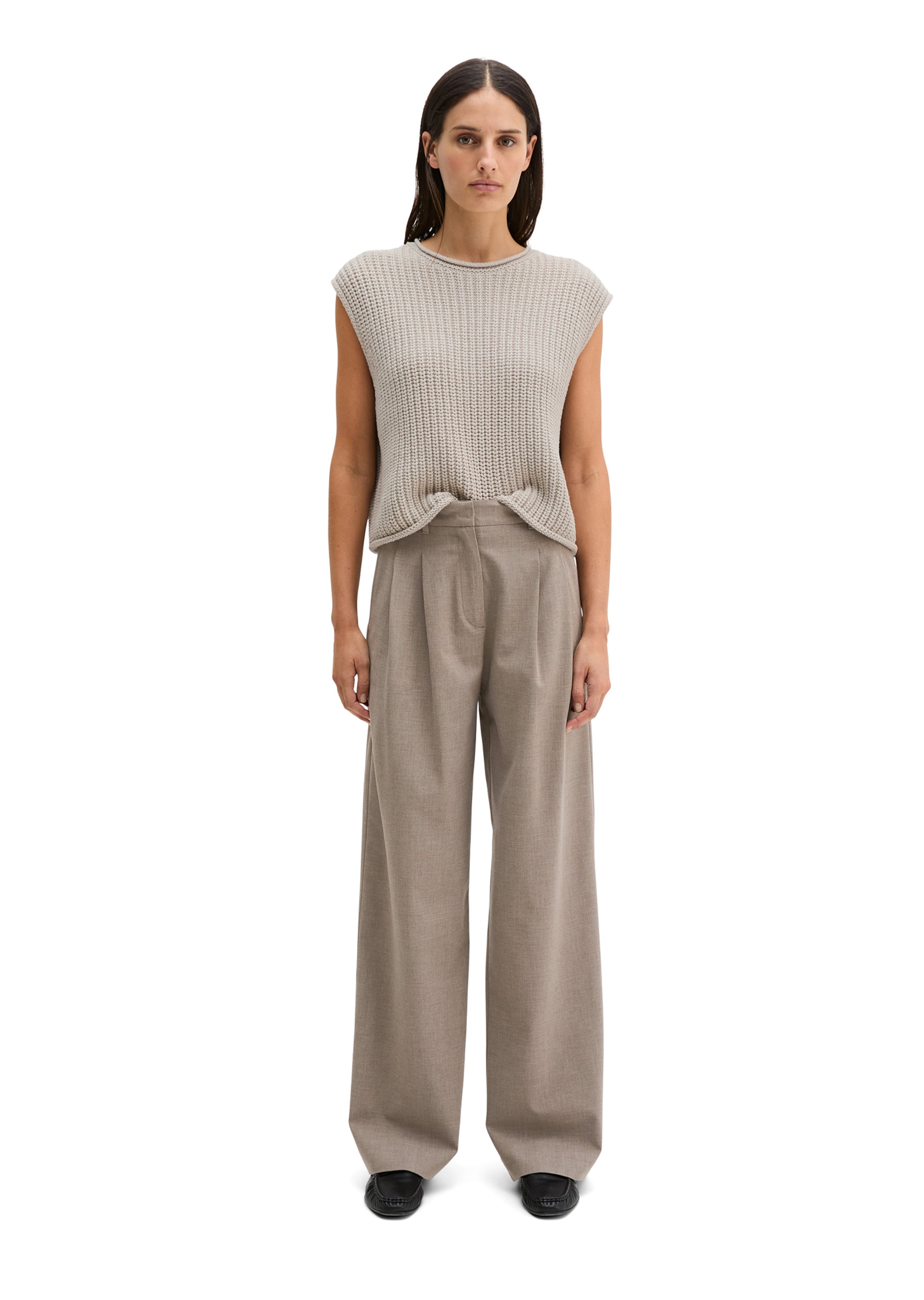 Marc O'Polo Wide Leg Hose in Braun