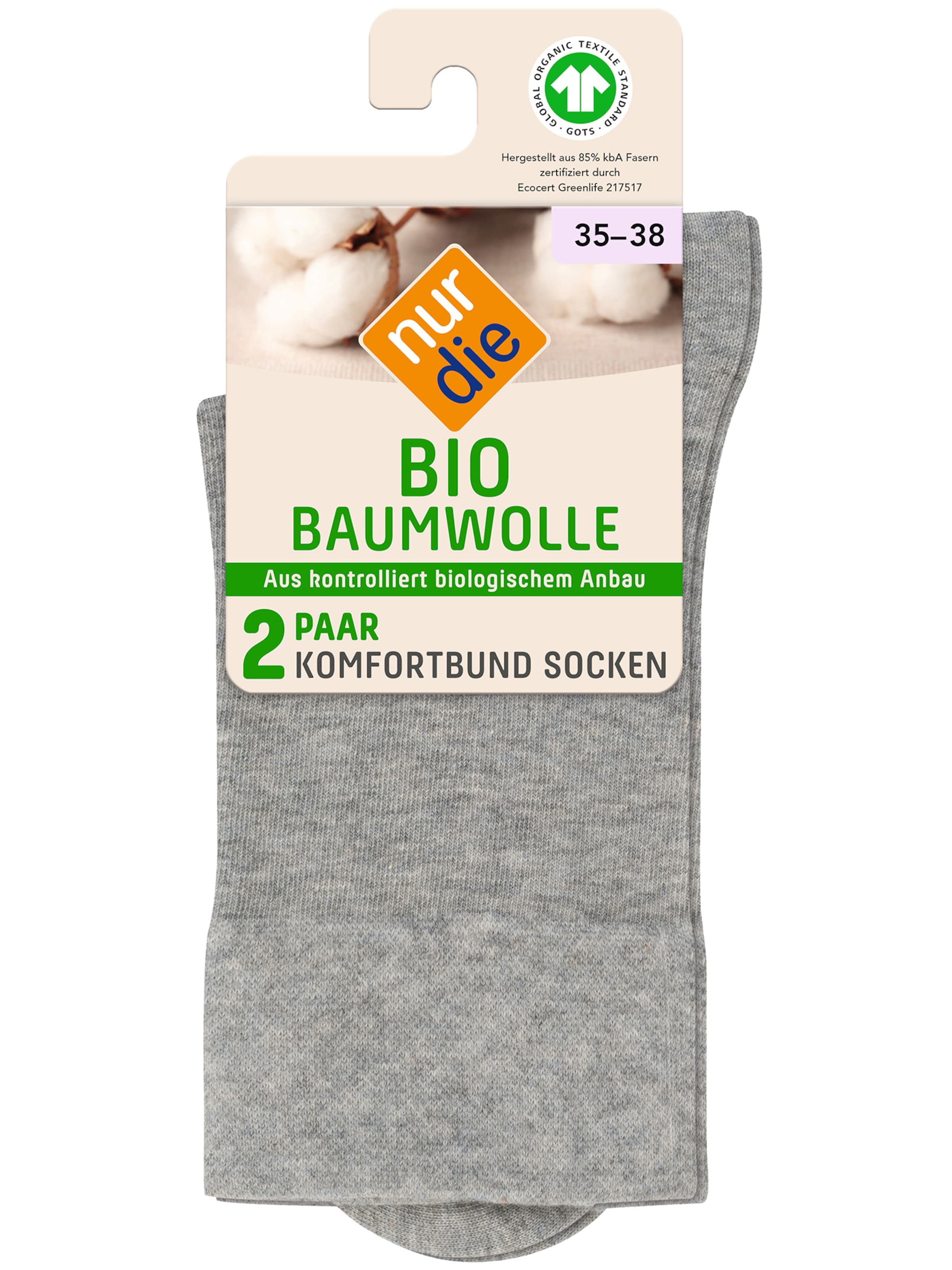 Nur Die Socks ' Bio Komfort 2er-Pack ' in Grey