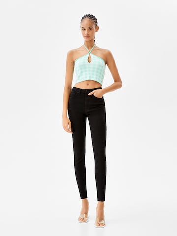 Bershka Skinny Džíny – černá