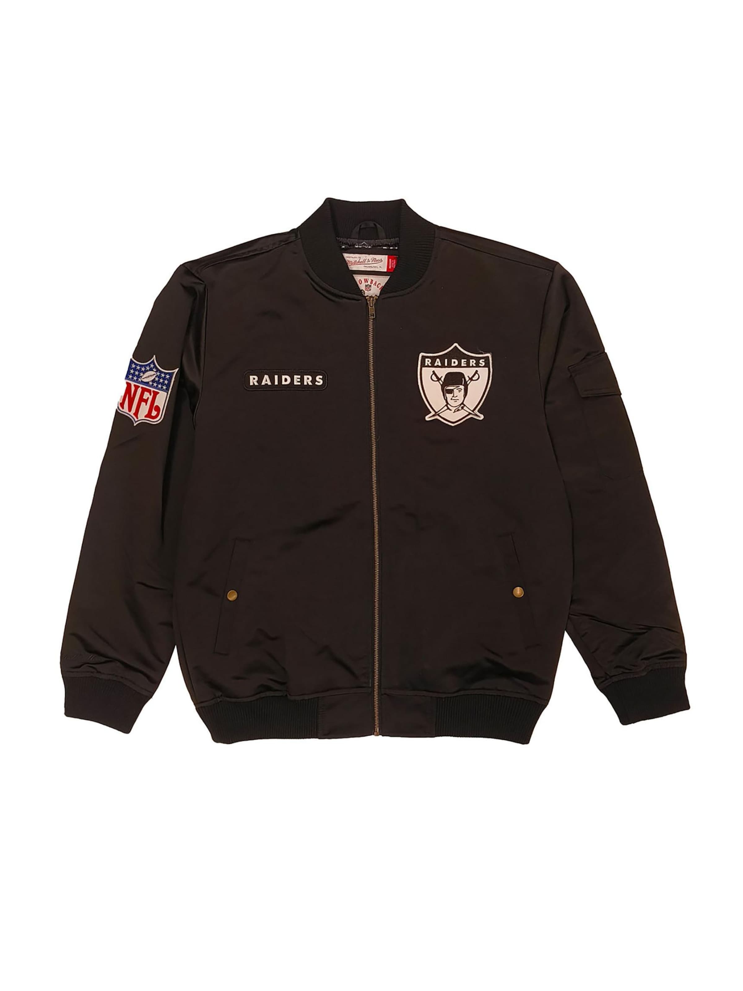Mitchell & Ness Between-Season Jacket 'Las Vegas Raiders' in Black: front