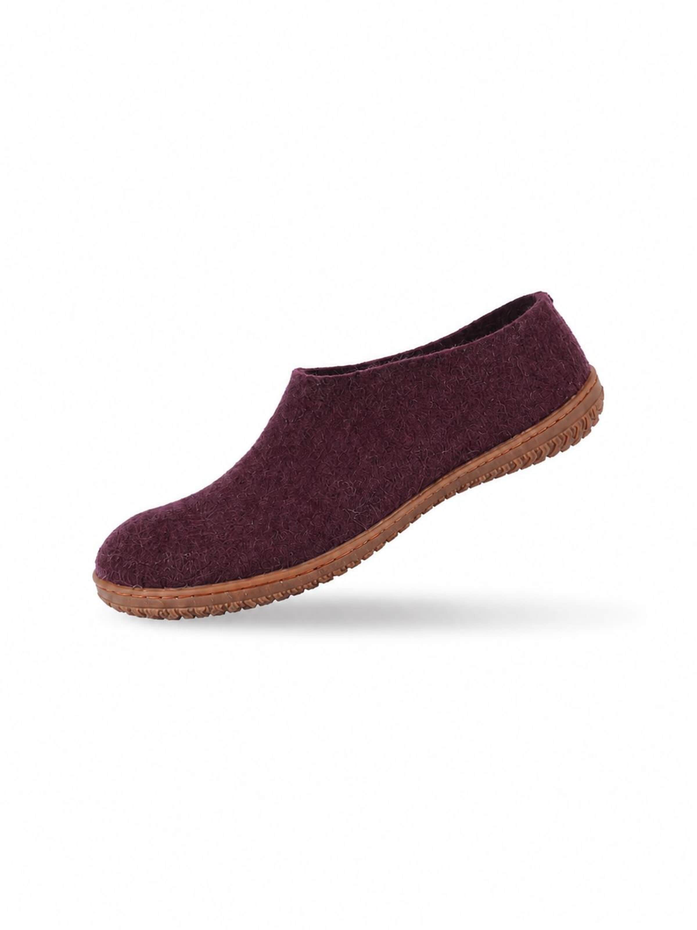 SHUS walk with nature Huisschoenen 'Uld hjemmesko (100% ren uld)  m/Gummisål - Dansk Design fra SHUS' in Lila: voorkant