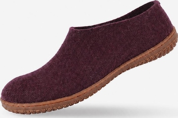 SHUS walk with nature Huisschoenen 'Uld hjemmesko (100% ren uld) m/Gummisål - Dansk Design fra SHUS' in Lila: voorkant