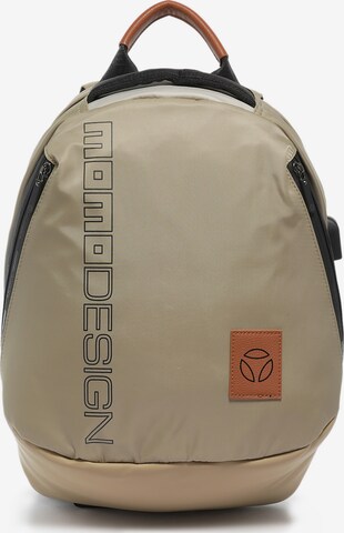 Zaino 'Zaino Momo Design Nylon con Dettagli Gialli - 32x40x15 cm' di Momo Design in beige: frontale