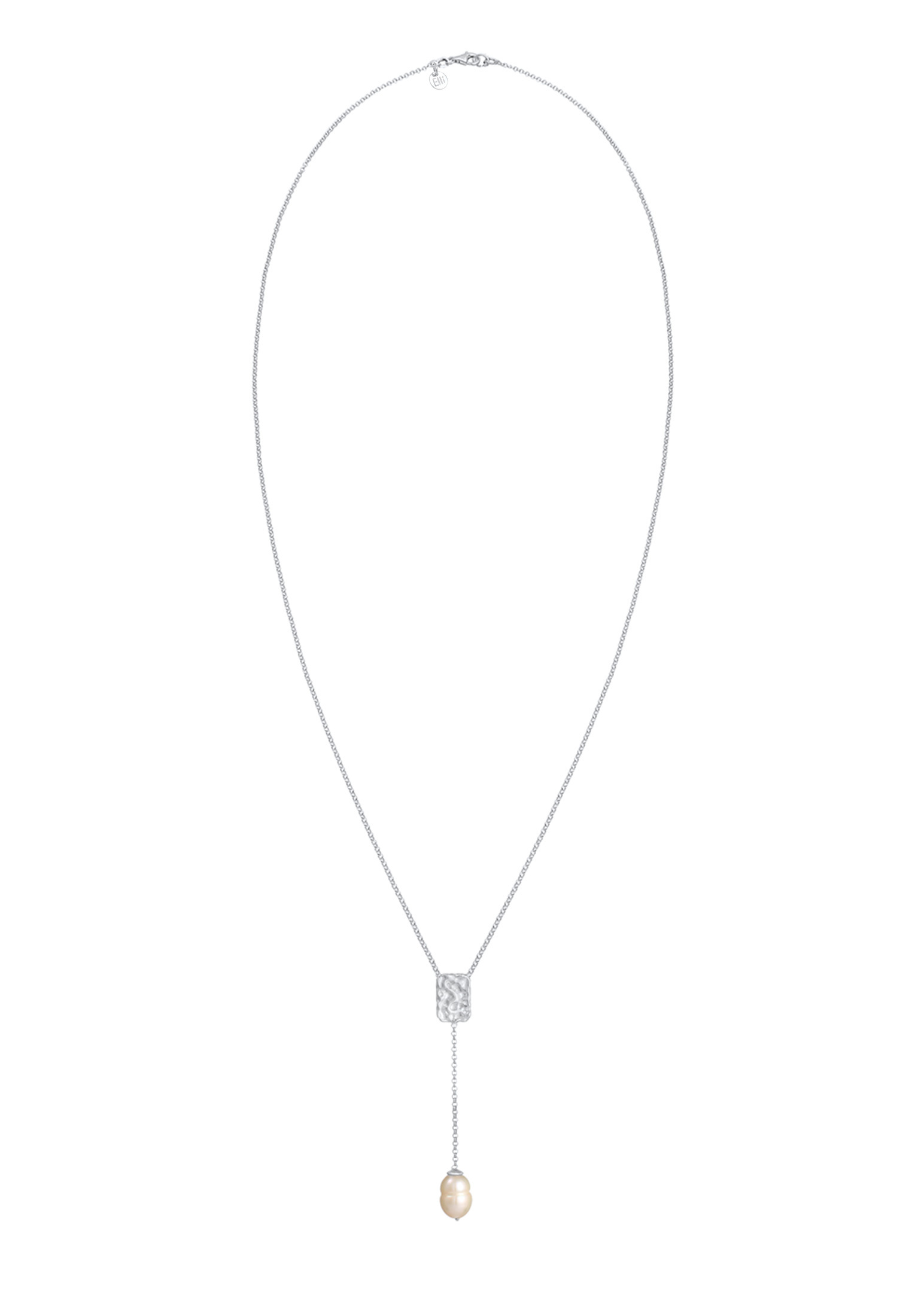 ELLI PREMIUM Halskette Organic, Perle, Y-Kette in Silber 