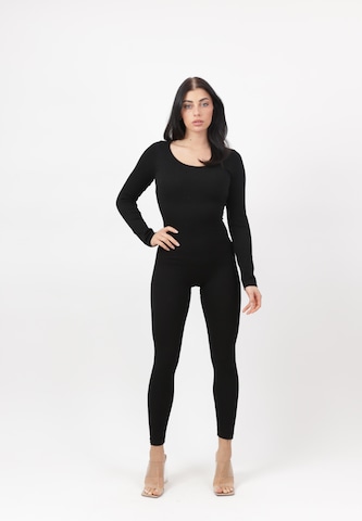Elara Jumpsuit in Black: front