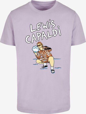 Merchcode T-Shirt 'Lewis Capaldi - Snowleopard' in Lila: predná strana
