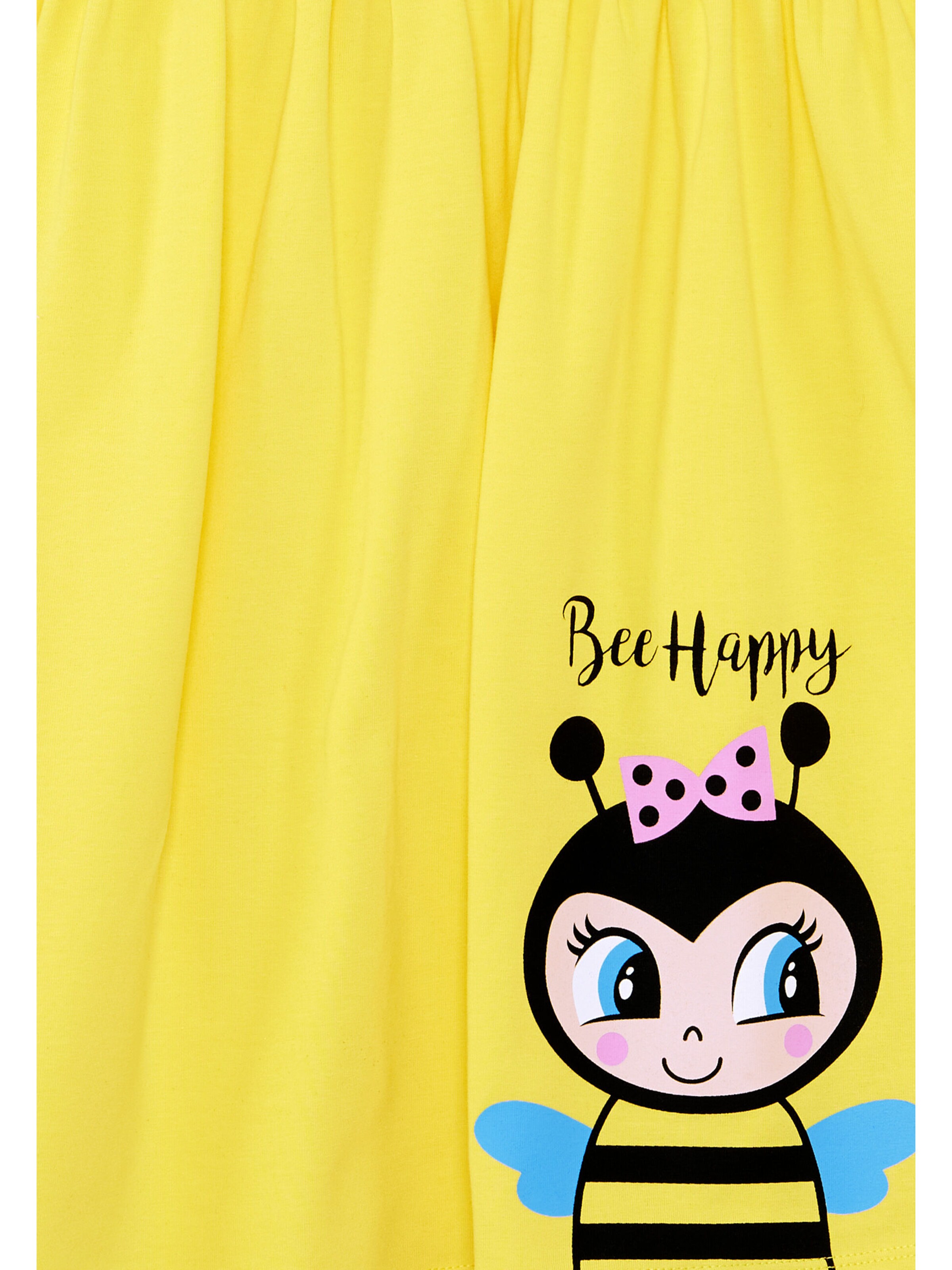 Denokids Jurk 'Bee Happy' in Geel