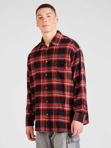 WEEKDAY Comfort fit Button Up Shirt in Red: front