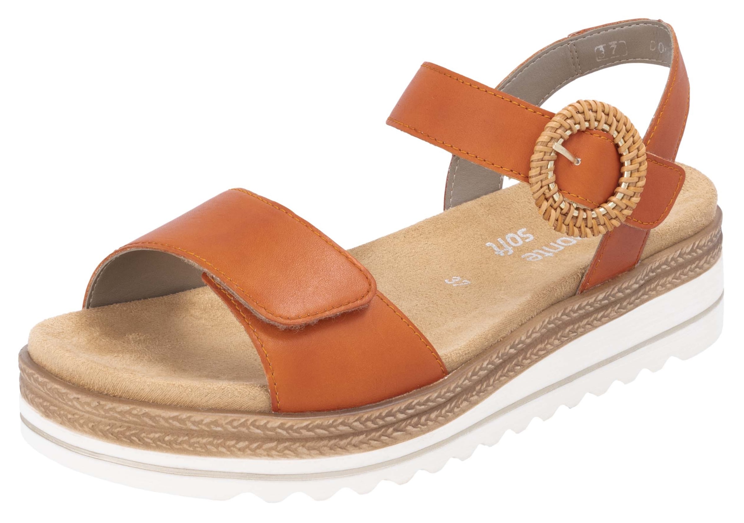 REMONTE Strap Sandals in Orange: front