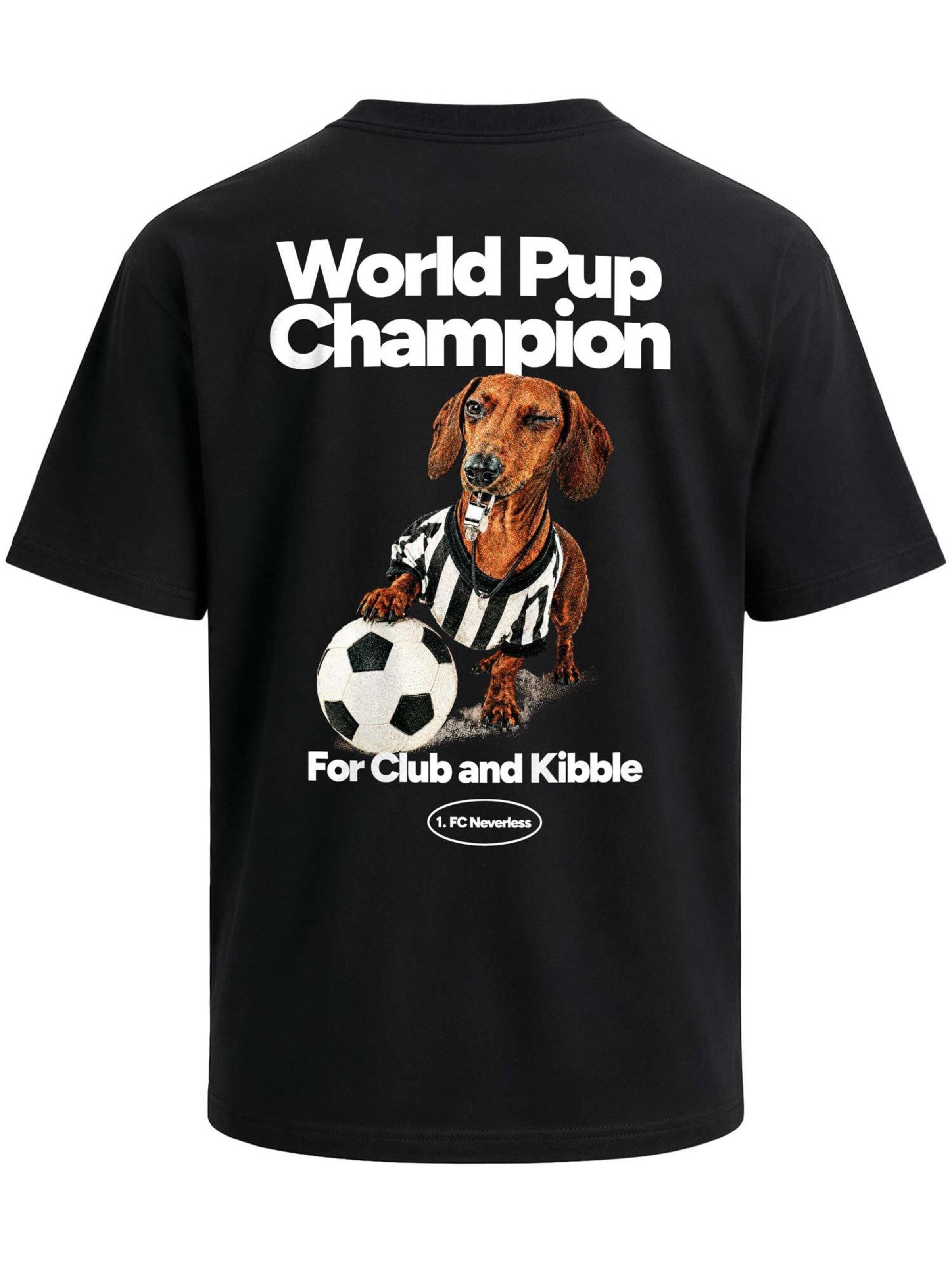 Neverless Shirt 'Soccer Dackel' in Black