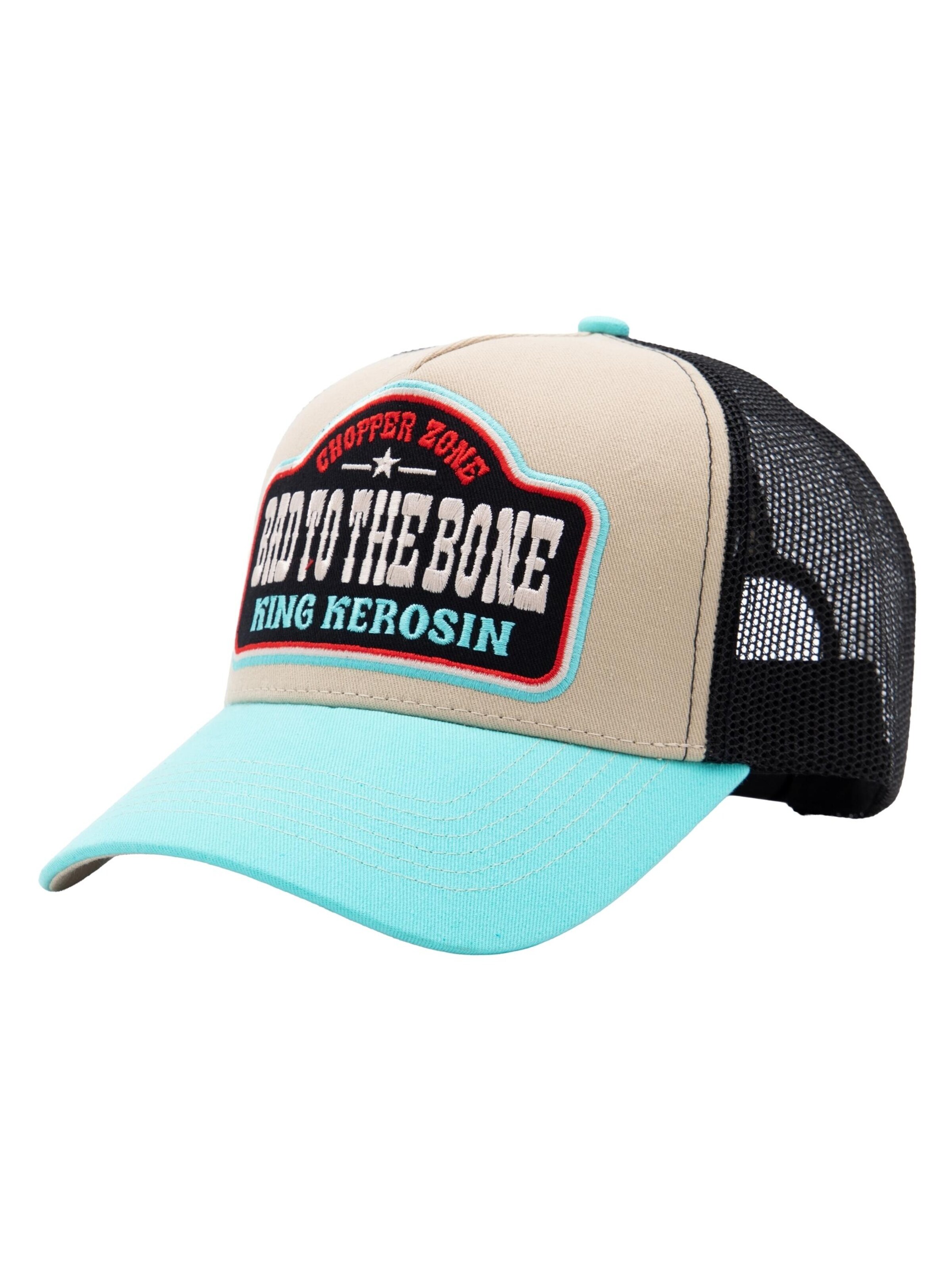 King Kerosin Cap 'Bad to the Bones'‌‌‌‌‌‌‌ in Beige: Vorderseite