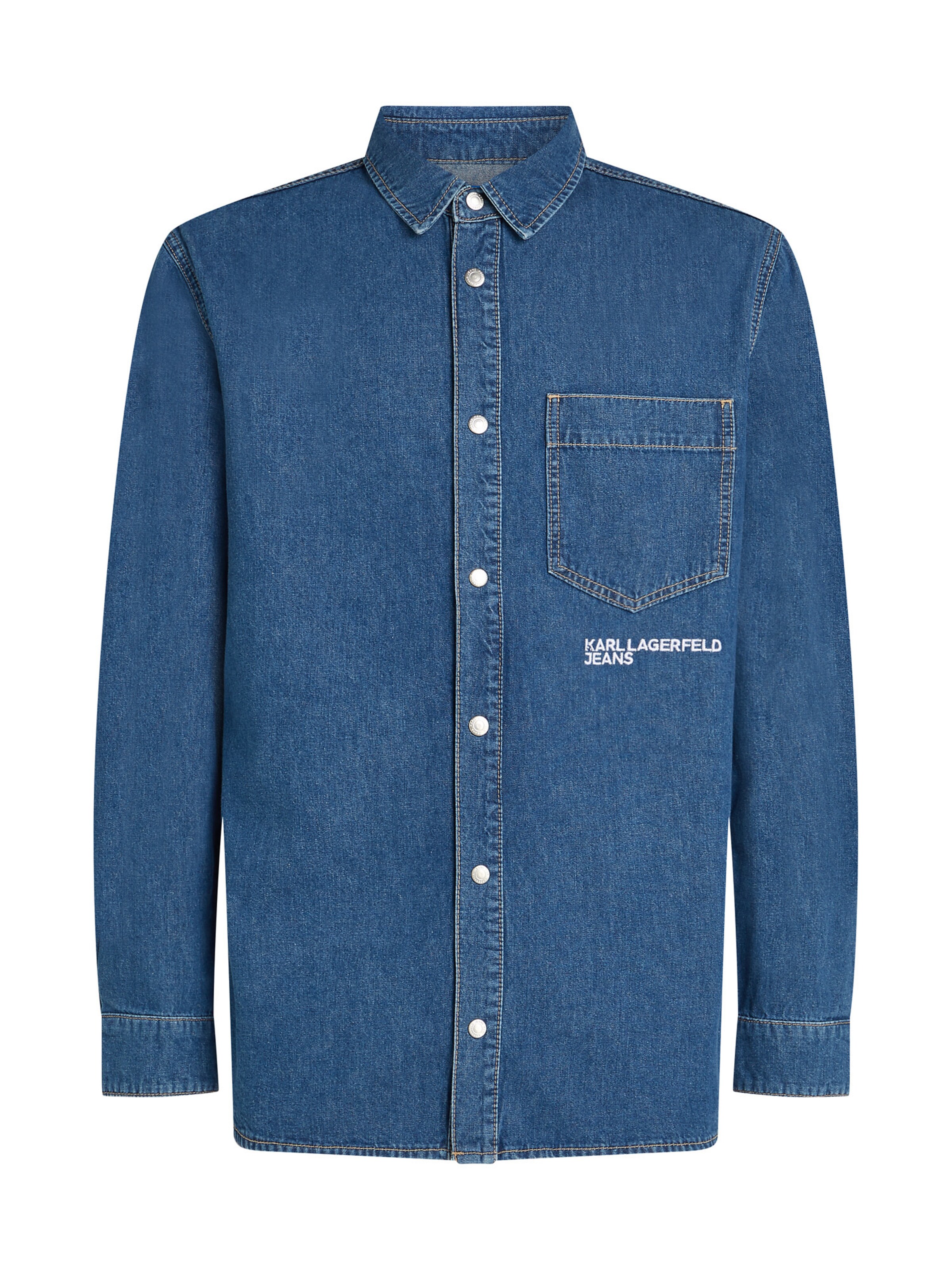 KARL LAGERFELD JEANS Regular fit Button Up Shirt in Blue: front