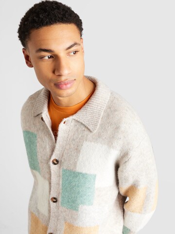 TOPMAN Knit Cardigan in Grey