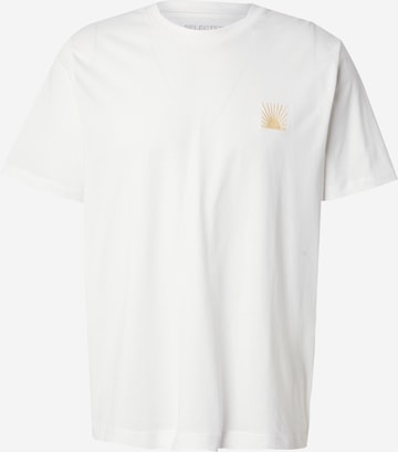 T-Shirt 'SLHASPEN' SELECTED en beige : devant