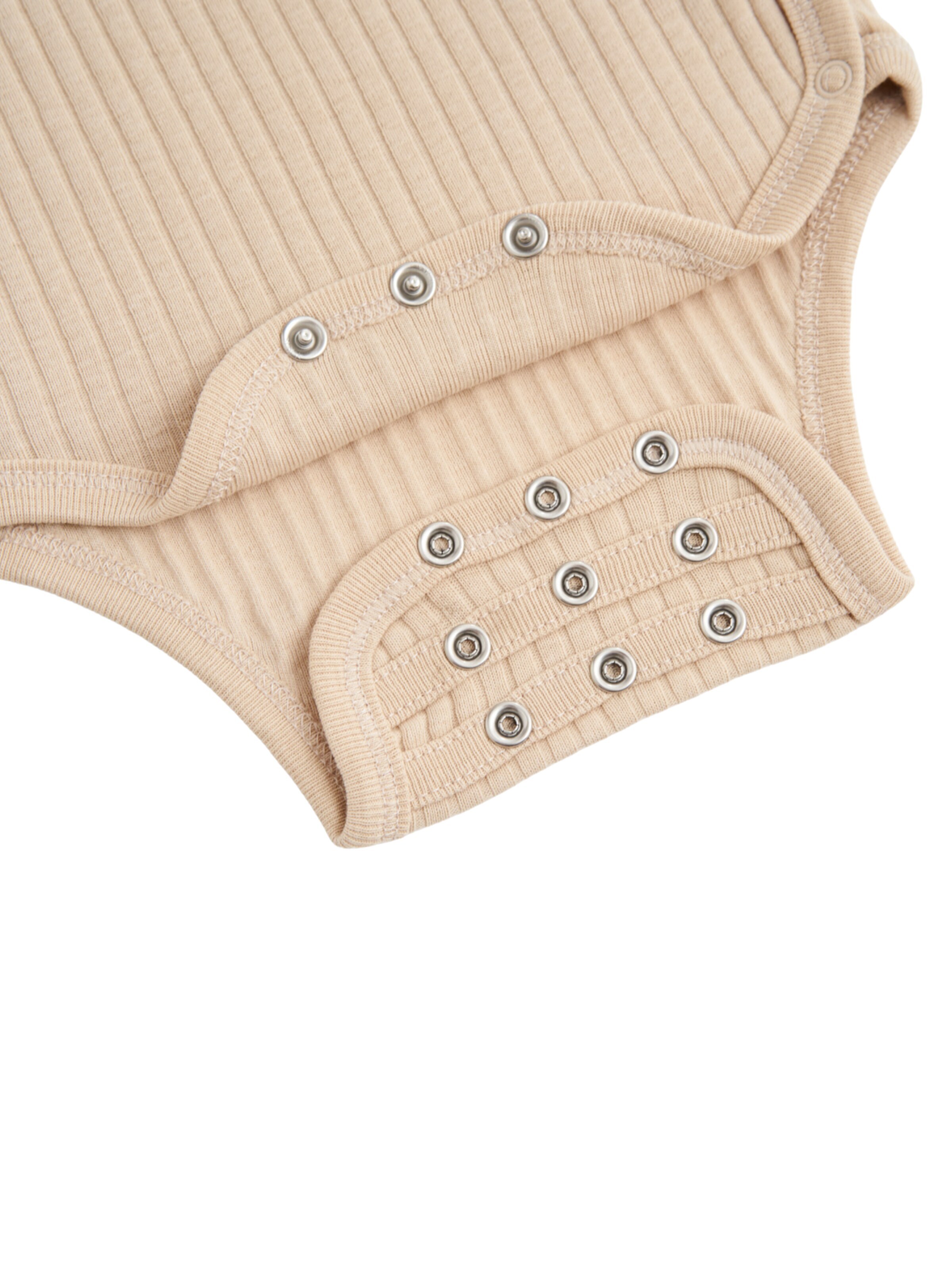 BergBiber Strampler/Body 'Wickel Body mit Stick (mitwachsend)'‌‌‌ in Beige