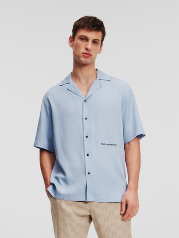 Karl Lagerfeld Comfort fit Button Up Shirt in Blue: front