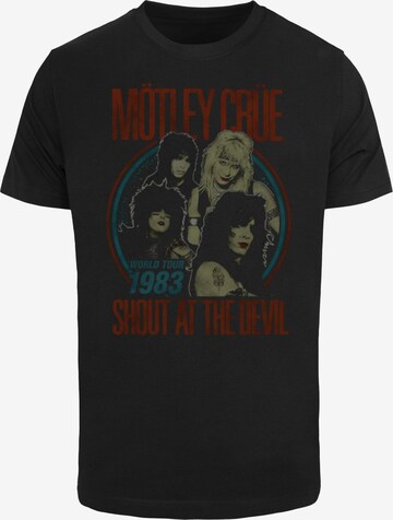 Maglietta 'Motley Crue - SATD Tour 1983 Shout' di Merchcode in nero: frontale