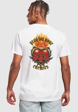 Mister Tee Shirt 'Pray For Your Enemies' in White: front