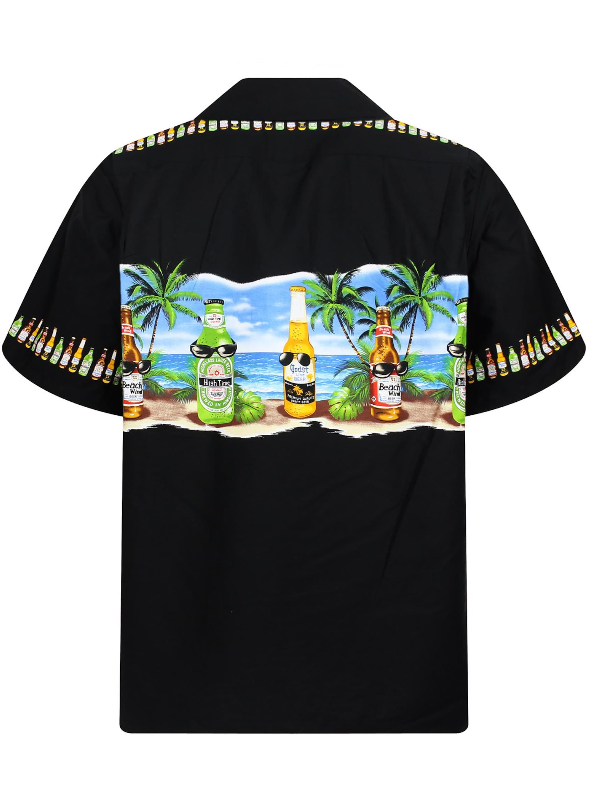 Pacific Legend Regular Fit Hemd 'Corona Brustdruck'‌‌‌‌‌‌‌‌‌‌ in Schwarz