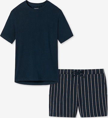 SCHIESSER Pyjama 'Cotton' in Blauw: voorkant