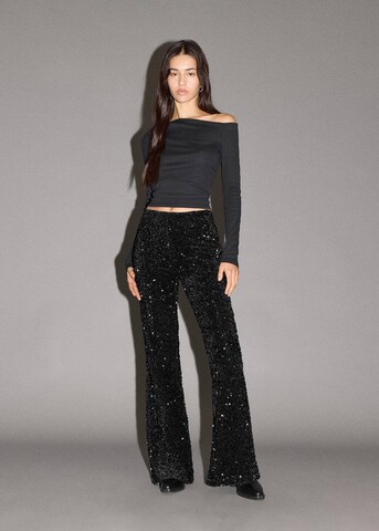 MANGO TEEN Flared Pants in Black: front