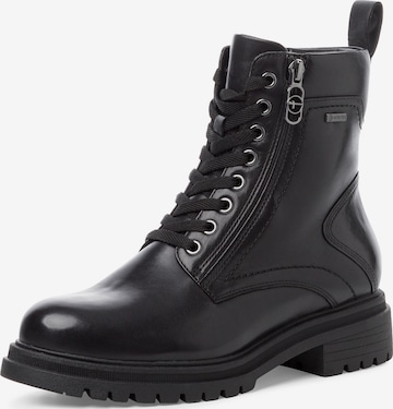 Tamaris Lace-Up Ankle Boots in Black: front