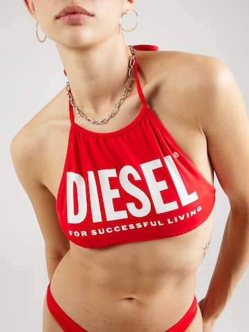 DIESEL High neck Bikini Top 'BFB-LEA' in Red