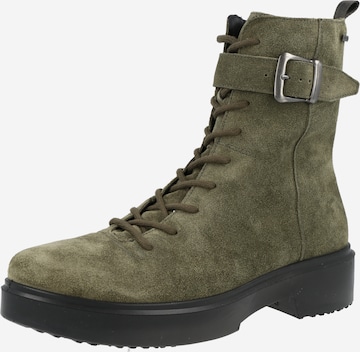 Legero Lace-Up Ankle Boots in Green: front