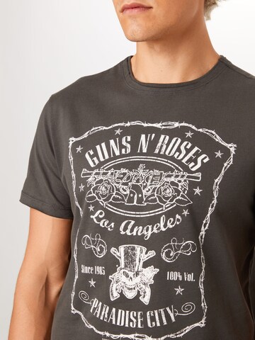 AMPLIFIED Regular fit Тениска 'GUNS N ROSES' в сиво