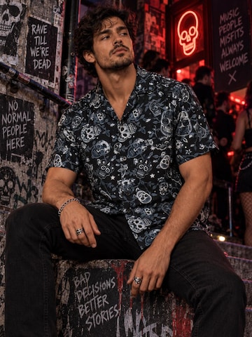King Kameha T-shirt 'Skull' i svart
