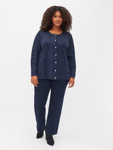 Zizzi Knit cardigan 'CASUNNY' in Blue