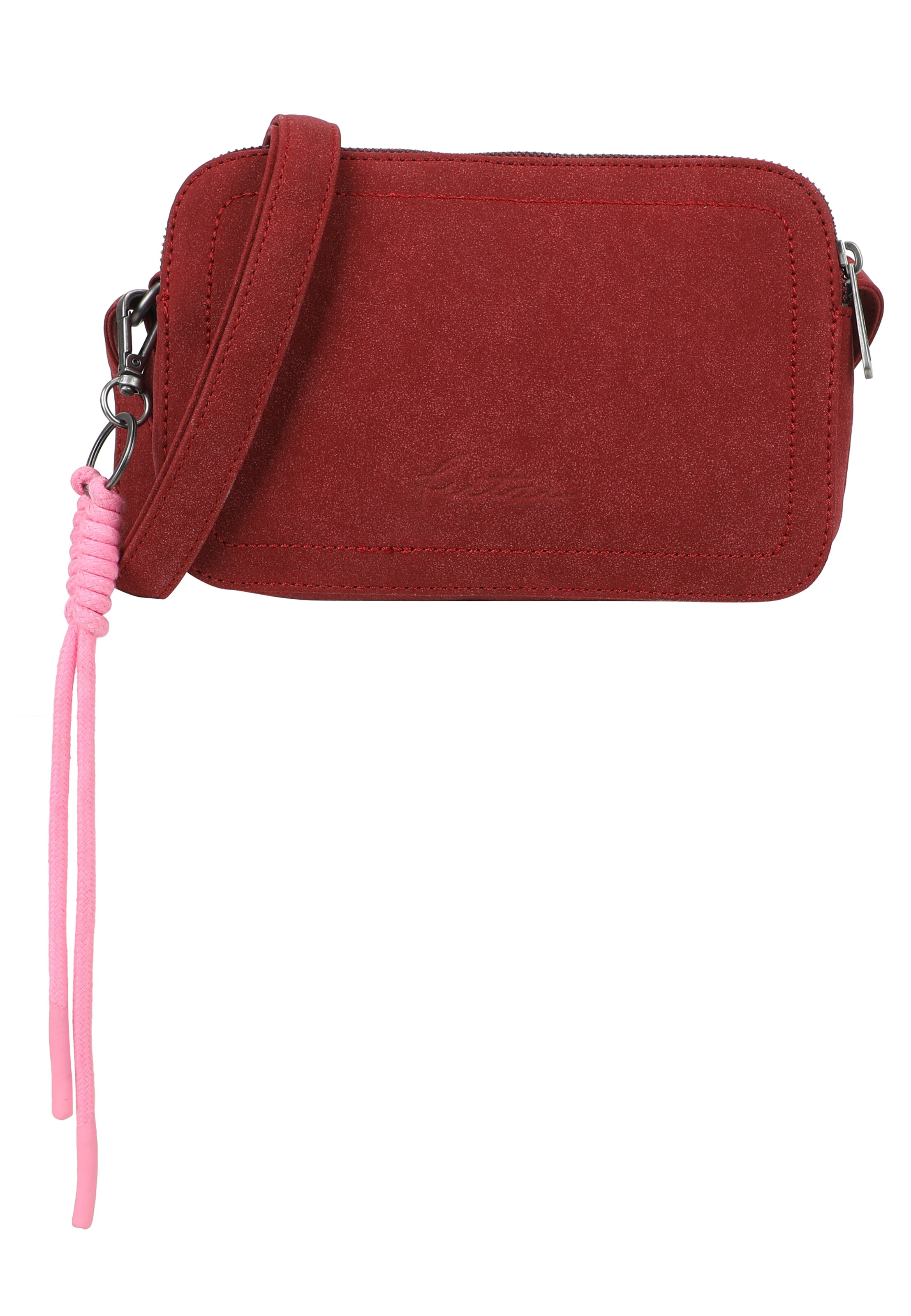 Fritzi aus Preußen Crossbody Bag 'Jony Suede Jacky' in Red: front
