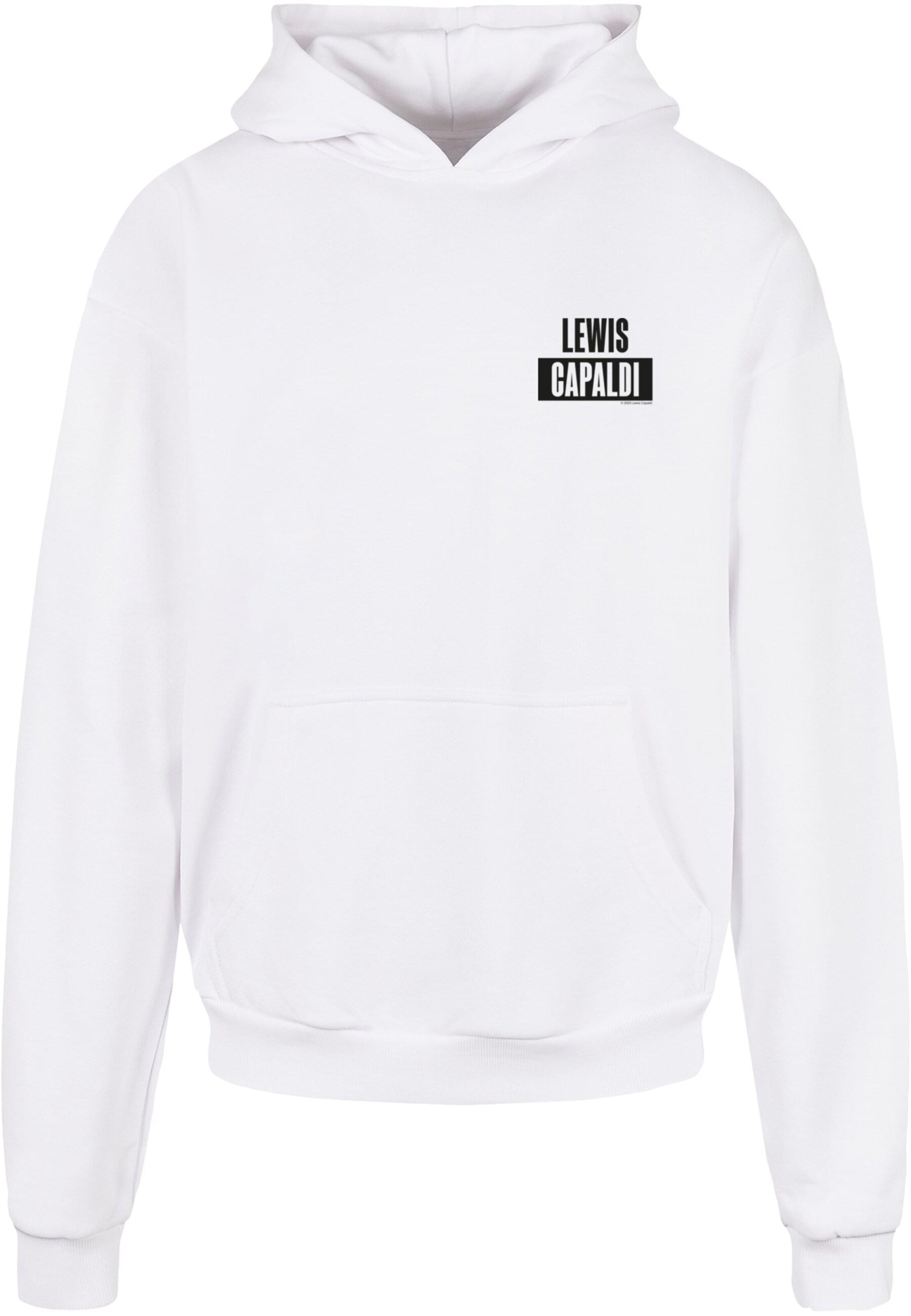 Merchcode Sweatshirt 'Lewis Capaldi' in Wit: voorkant