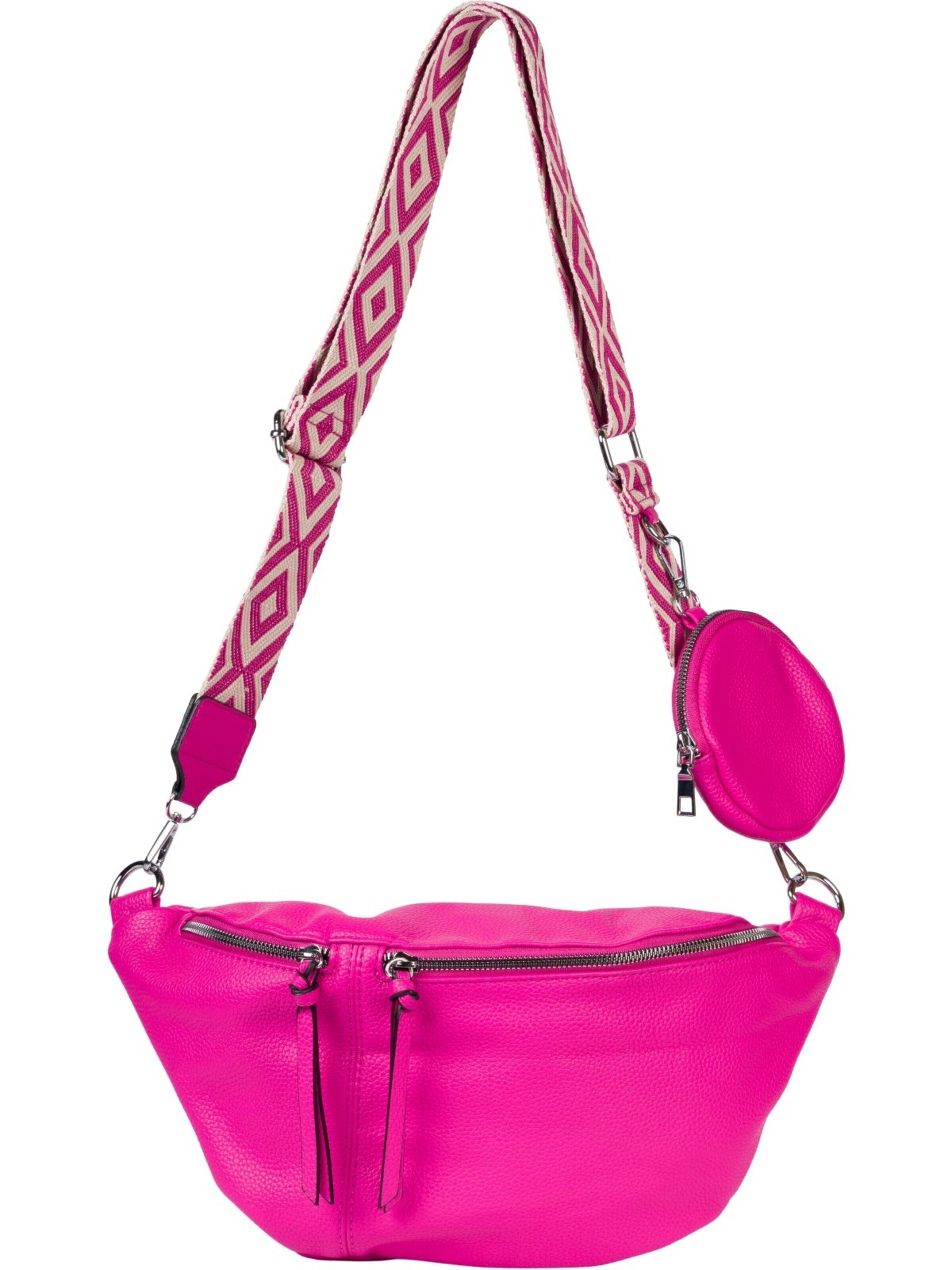 styleBREAKER Crossbody bag 'Halbmond Crossbody Bag Set 3-Teilig' in Pink: front