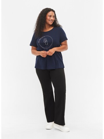 Zizzi T-Shirt 'Thea' in Blau