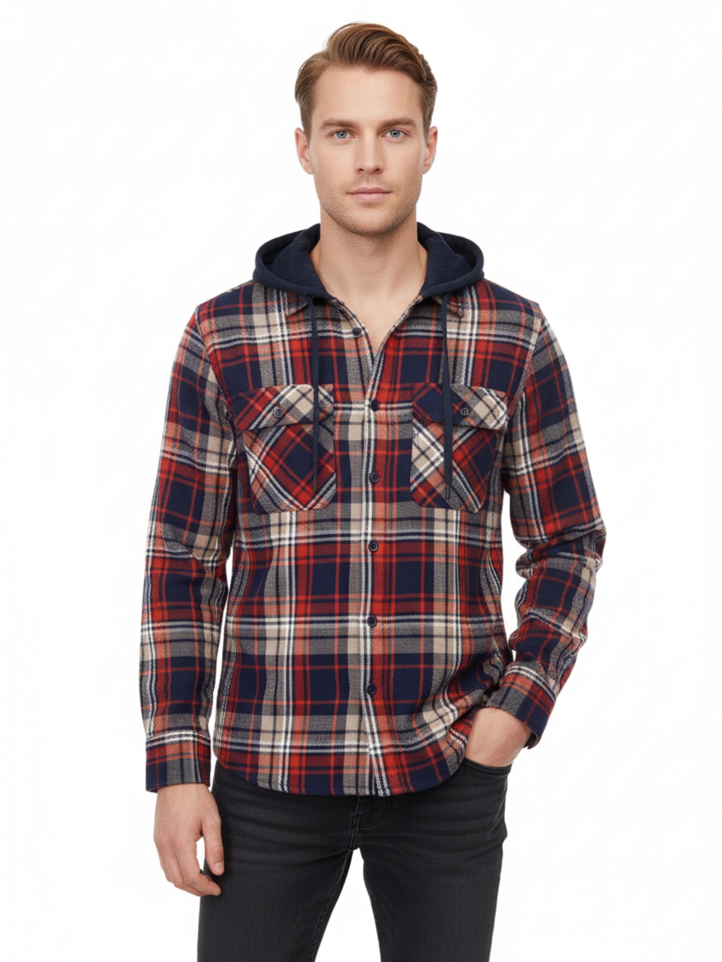 Regular fit Camicia di Radwa in rosso: frontale