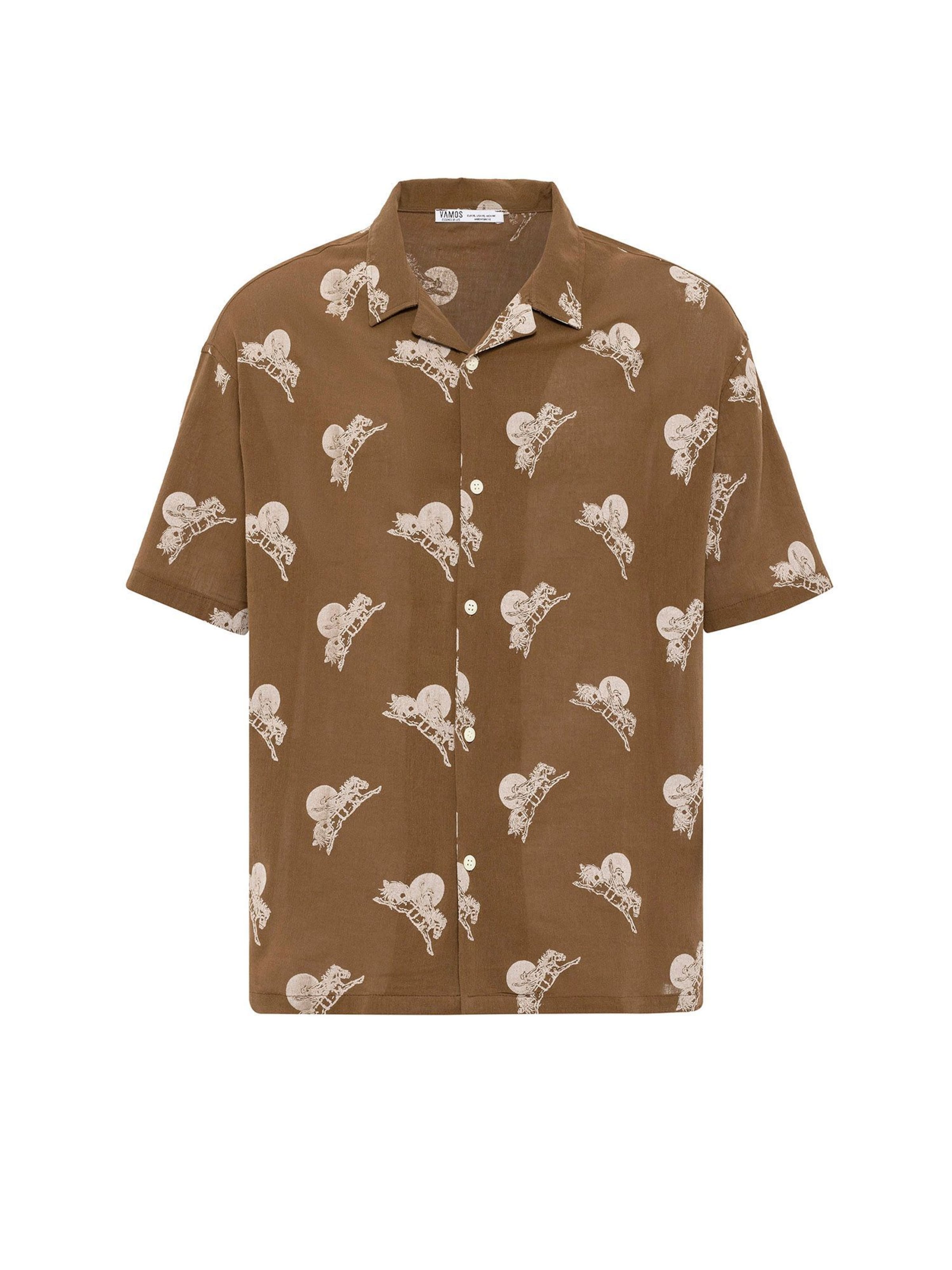 Dandalo - Ajuste confortable Camisa en marrón: frente