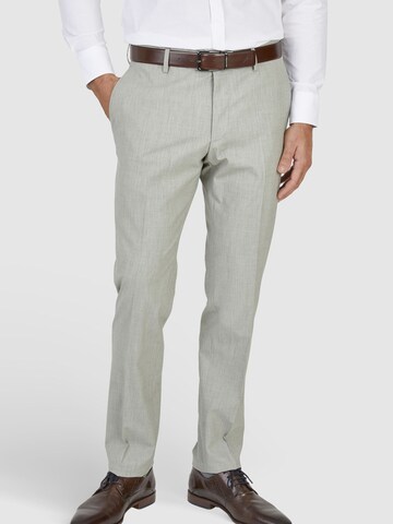 HECHTER PARIS Slim fit Pleated Pants in Beige: front