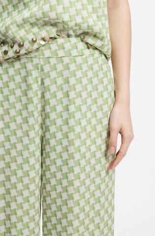 HUGO Wide leg Pants 'Haseli-1' in Green