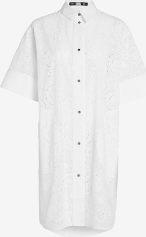 Robe-chemise Karl Lagerfeld en blanc : devant