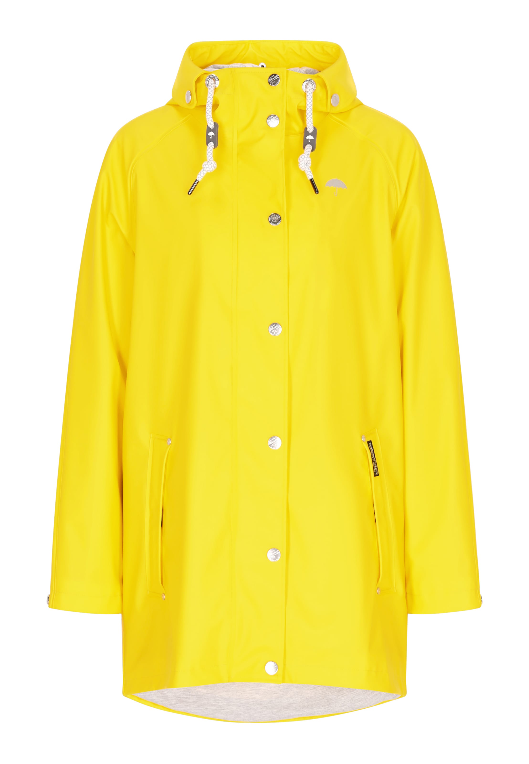 Schmuddelwedda Between-Seasons Coat in Yellow: front