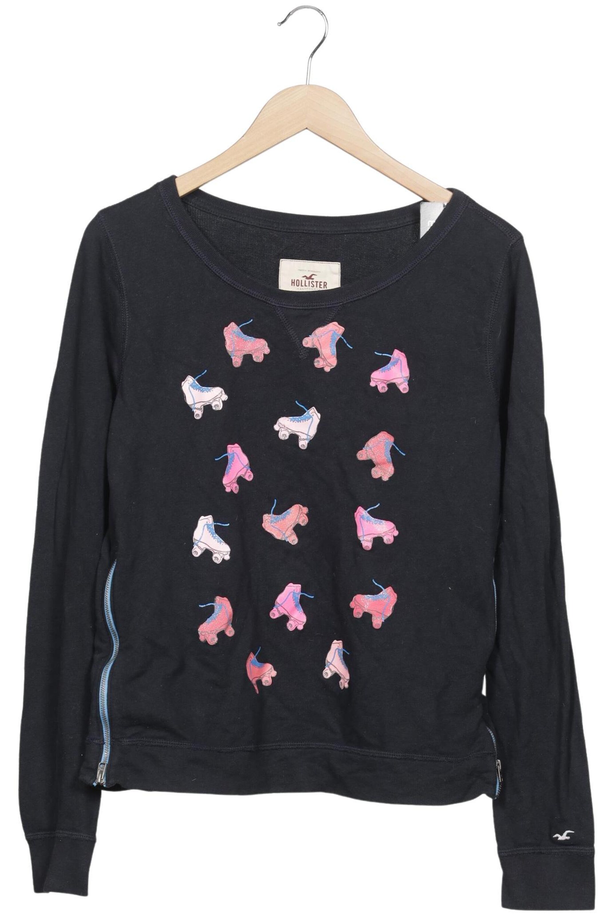 HOLLISTER Sweatshirt & Zip-Up Hoodie in L in Black: front